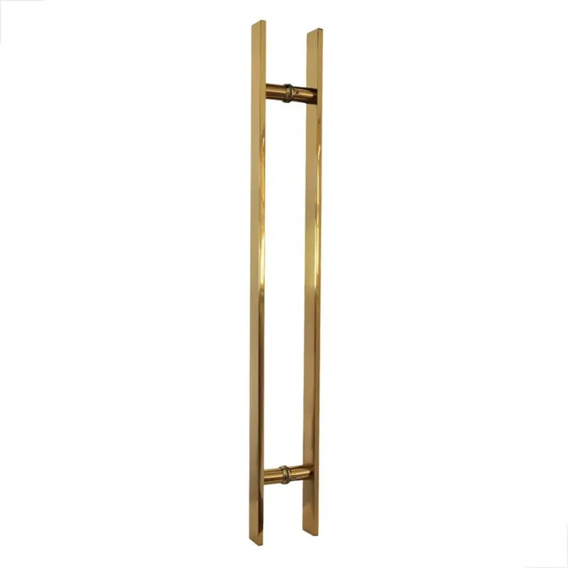 Puxador H Inox Barra Chata 1000x800mm Dourado