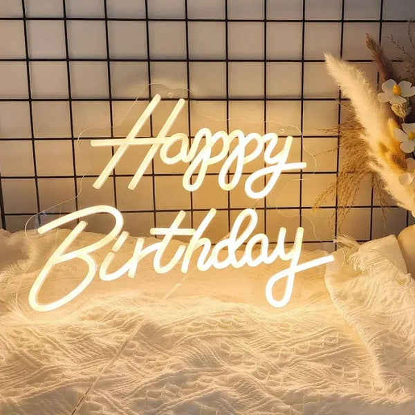 Letreiro Neon LED Happy Birthday