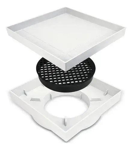 Ralo Oculto Invisível Antiodor 15x15cm em ABS