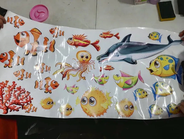 Kit 26 Adesivos Peixes Fundo do Mar para Quarto Infantil