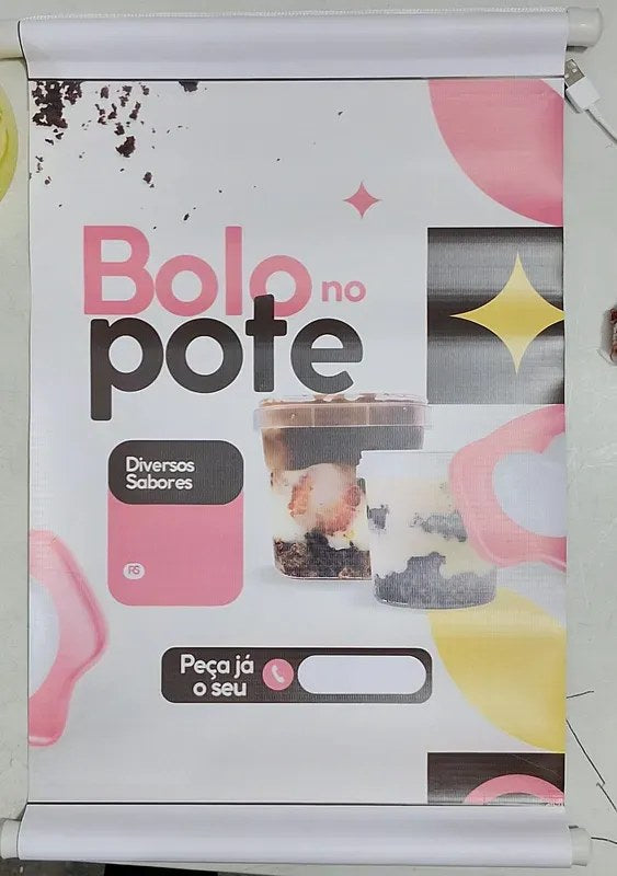 Banner Bolo no Pote 30x40cm