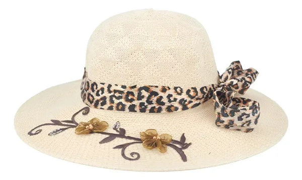 Chapéu de Praia Feminino Aba Grande Florido