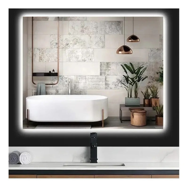 Espelho Bisotê com LED Quente 70x80cm sem Moldura