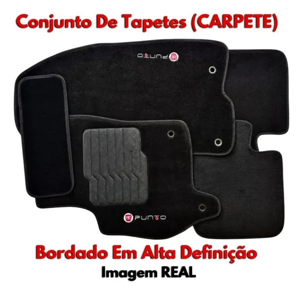 Jogo de Tapetes Fiat Punto Bordado 2018 a 2022