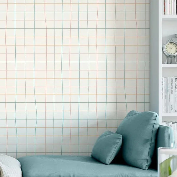 Papel de Parede Adesivo Infantil Grid Colorido 3m