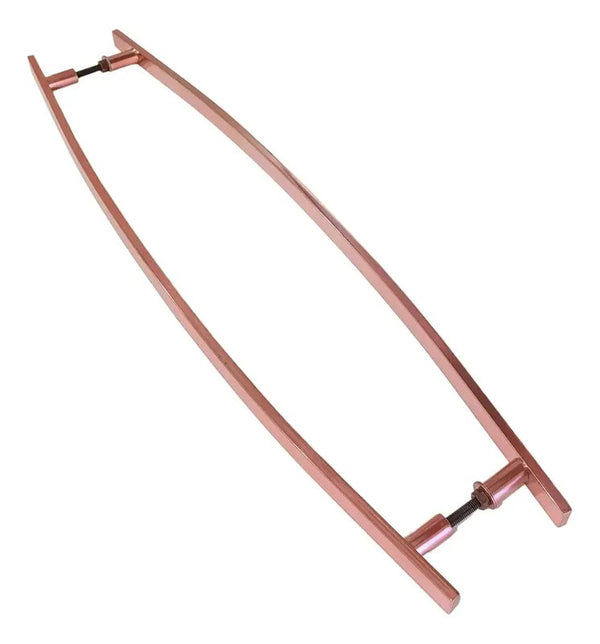Puxador de Porta Barra Curvo 60cm Rosé