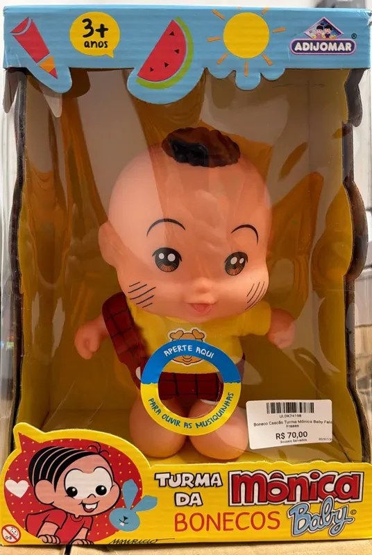 Boneco Cascão Baby Turma da Mônica Fala Frases