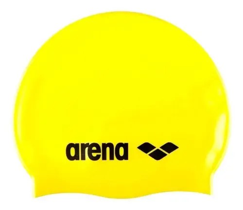 Touca de Natação Arena Classic Silicone Amarela e Preta