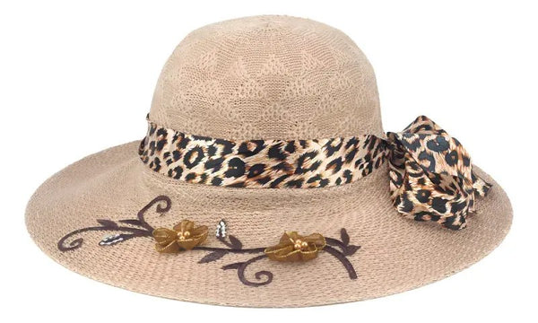 Chapéu de Praia Feminino Floppy com Laço Onça