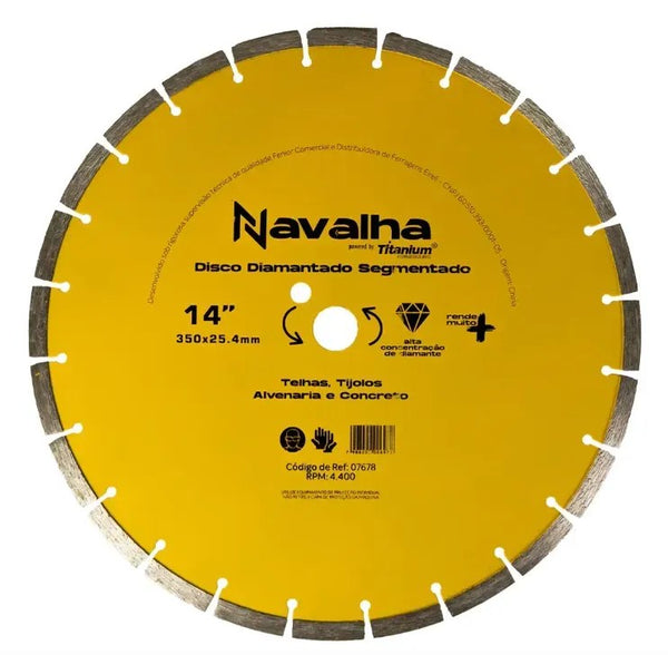 Disco Diamantado Segmentado 14" 350mm para Concreto