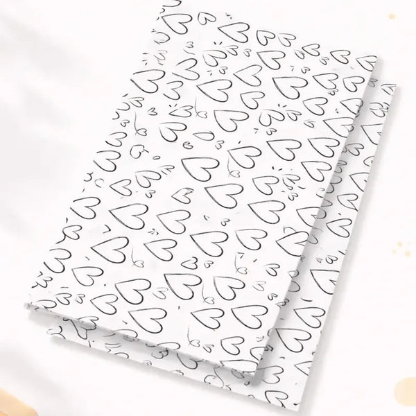 Kit 200 Papéis de Seda Decorados Coração