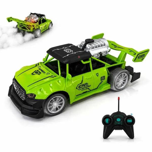 Carrinho de Controle Remoto Turbo Solta Fumaça Verde