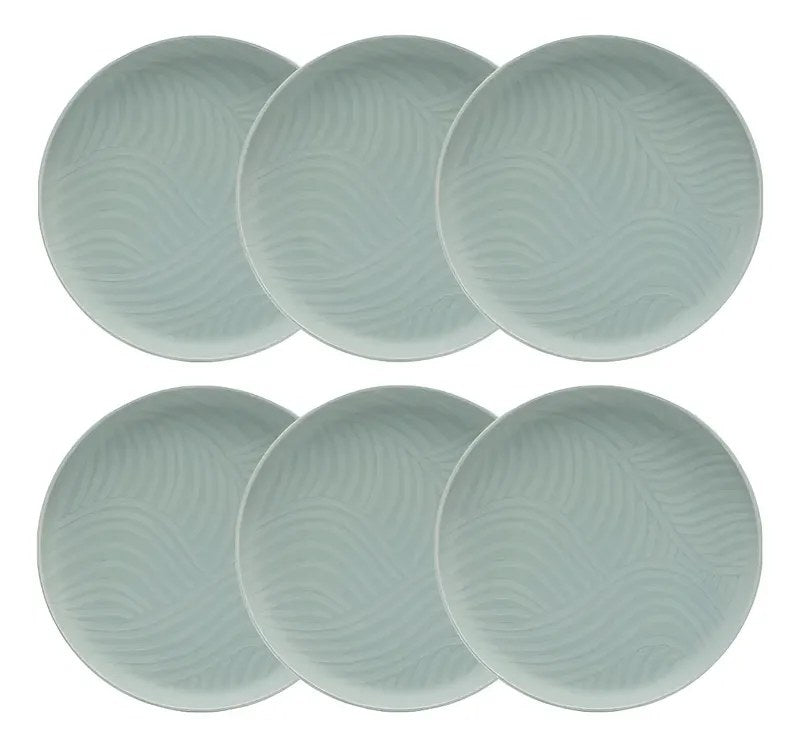 Kit 6 Pratos Rasos Oxford Flat Oasis 26cm