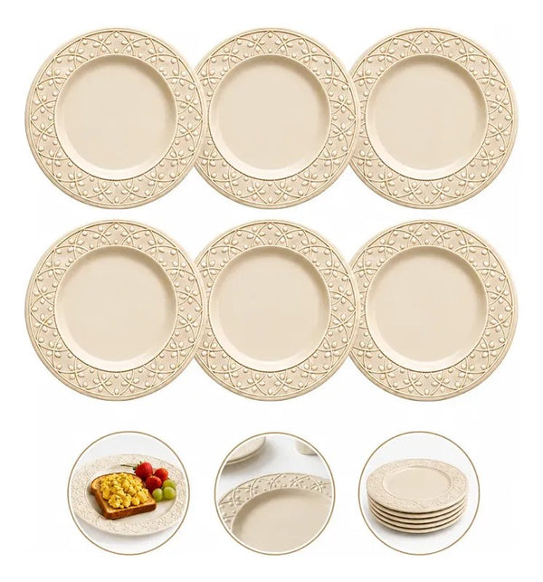 Kit 6 Pratos de Sobremesa Oxford Mendi 20cm