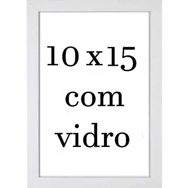 Kit 10 Porta-Retratos de Madeira 10x15cm com Vidro