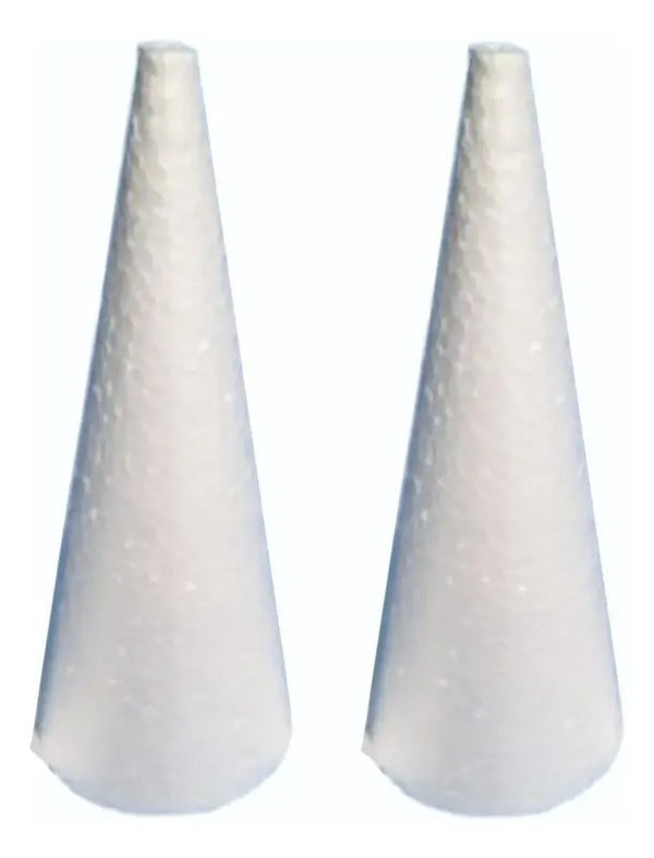 Cone de Isopor 30x12cm para Artesanato com 2 Unidades