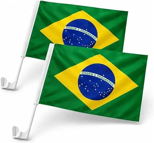 Kit 2 Bandeiras do Brasil para Carro