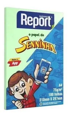 Papel Sulfite A4 Seninha Verde 75g 100 Folhas