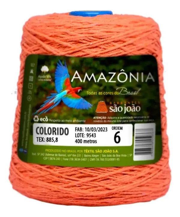 Barbante São João Amazônia Fio 6 300m Laranja Neon