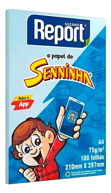 Papel Sulfite A4 Seninha Azul 75g 100 Folhas