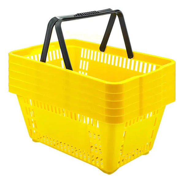 Kit 5 Cestas de Supermercado Keiko 13L Amarela
