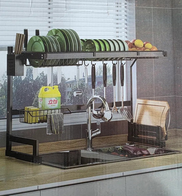 Escorredor de Louça Kitchen Rack 65cm Aço Preto