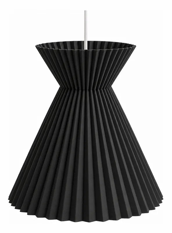 Luminária Pendente Origami Plissada Preta Bivolt