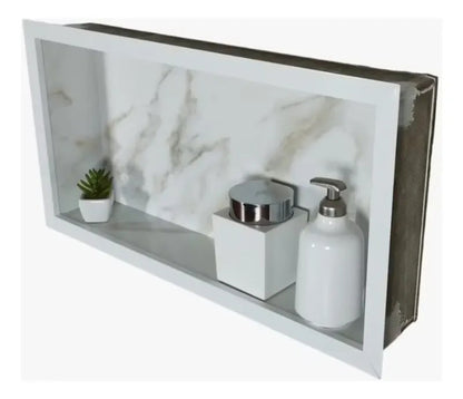 Nicho de Porcelanato 30x60x11cm com Borda de Alumínio