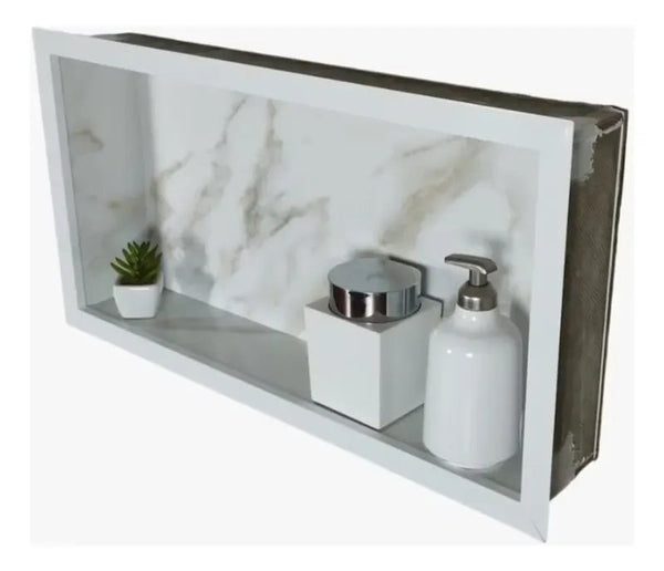 Nicho de Porcelanato 30x60x11cm com Borda de Alumínio