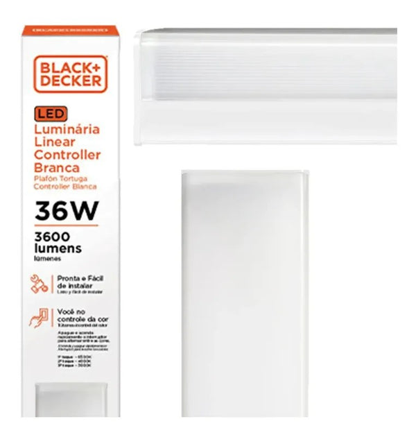 Luminária Linear LED 36W com Controle de Cor