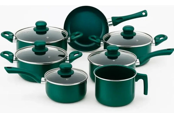 Conjunto de Panelas Jhamba Cerâmica Antiaderente 7 Peças Verde