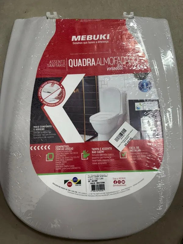 Assento Sanitário Almofadado Mebuki Quadra Multi