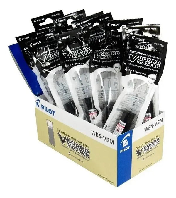 Refil Marcador de Quadro Branco Pilot Preto Caixa com 12
