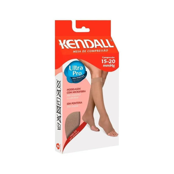 Meia de Compressão Kendall sem Ponteira Café 15-20 mmHg 3/4 Tam M