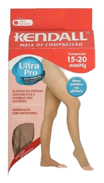 Meia-Calça de Compressão Kendall sem Ponteira Mel 15-20 mmHg Tam GG