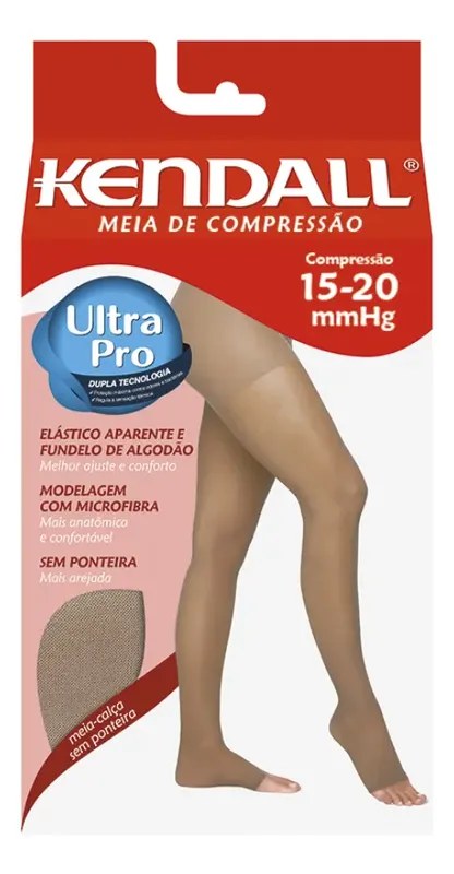 Meia-Calça de Compressão Kendall sem Ponteira Chocolate 15-20 mmHg Tam XG