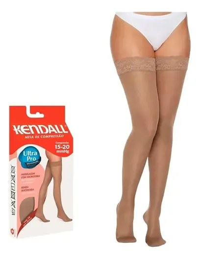 Meia de Compressão Kendall sem Ponteira Mel 15-20 mmHg 7/8 Tam G