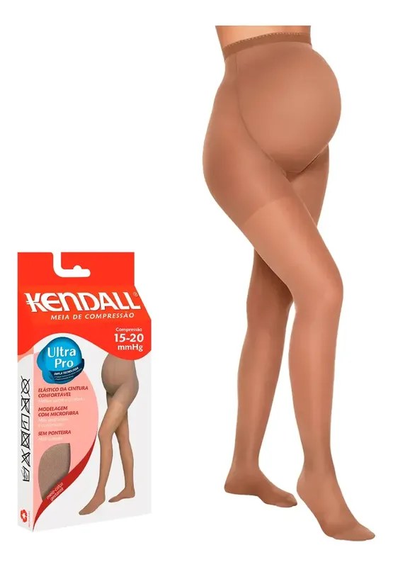 Meia-Calça de Compressão Gestante Kendall Chocolate 15-20 mmHg Tam M