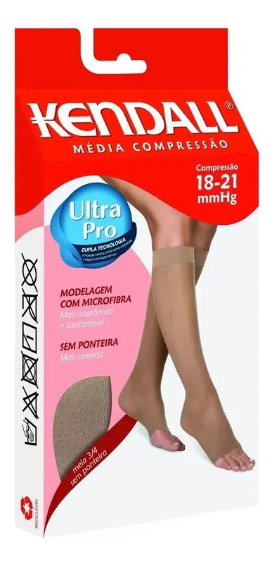 Meia de Compressão Kendall sem Ponteira Mel 18-21 mmHg 3/4 Tam M