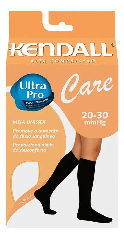Meia Kendall Care 20-30 mmHg 3/4 Preta Tam G