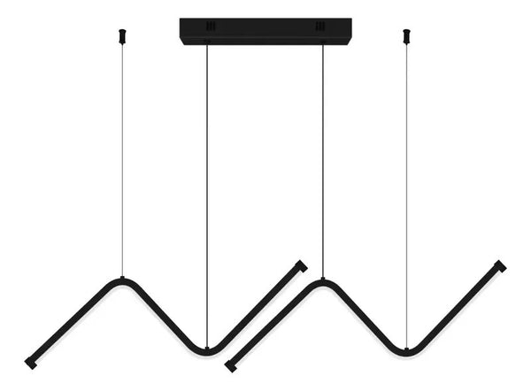 Luminária Pendente LED Duplo Minimalista Preta