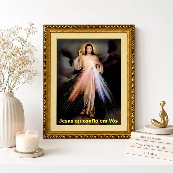 Quadro Jesus Misericordioso Resinado 65x85cm
