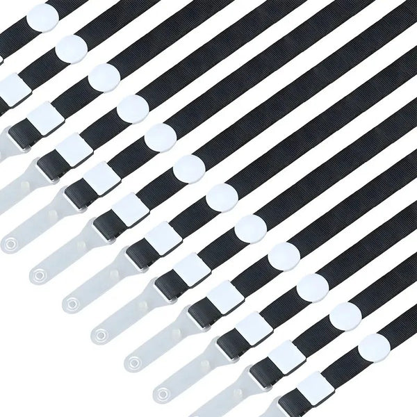 Kit 100 Cordões para Crachá 12mm x 85cm Preto