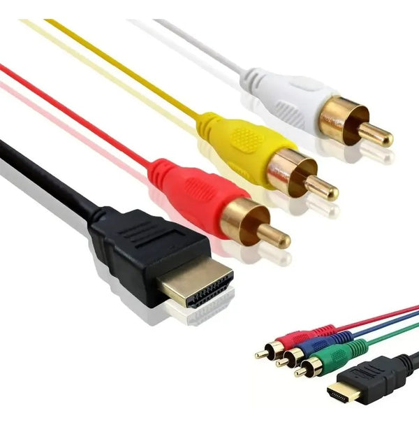Cabo Adaptador HDMI para 3 RCA com Saída AV