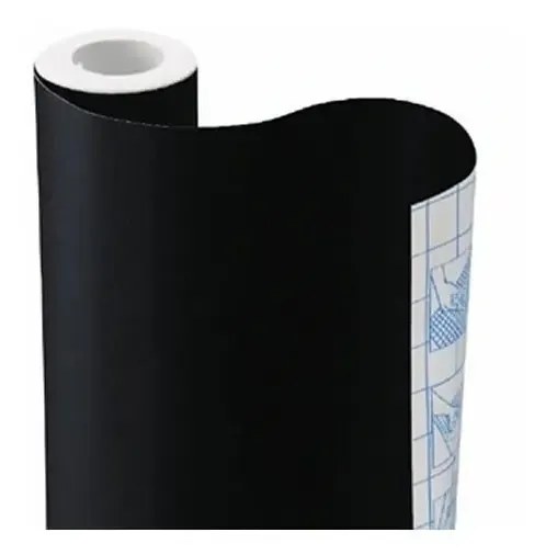 Papel Adesivo Contact Preto Fosco Lavável 45cm x 2m