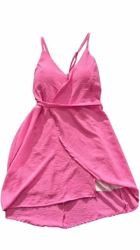 Vestido Rosa Transpassado Tam P