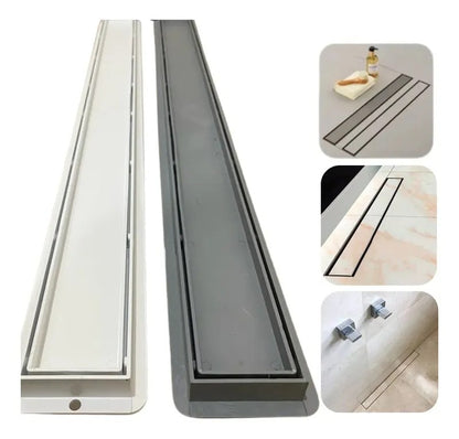 Ralo Linear Oculto Sifonado 7x90cm Cinza