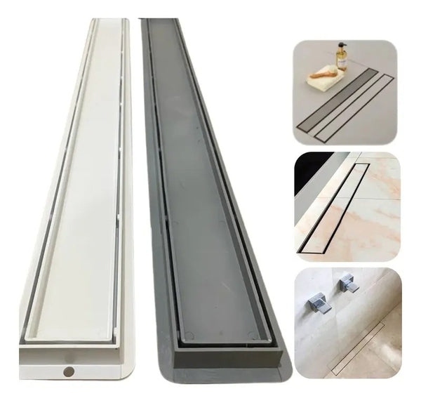 Ralo Linear Oculto Sifonado 7x70cm Cinza