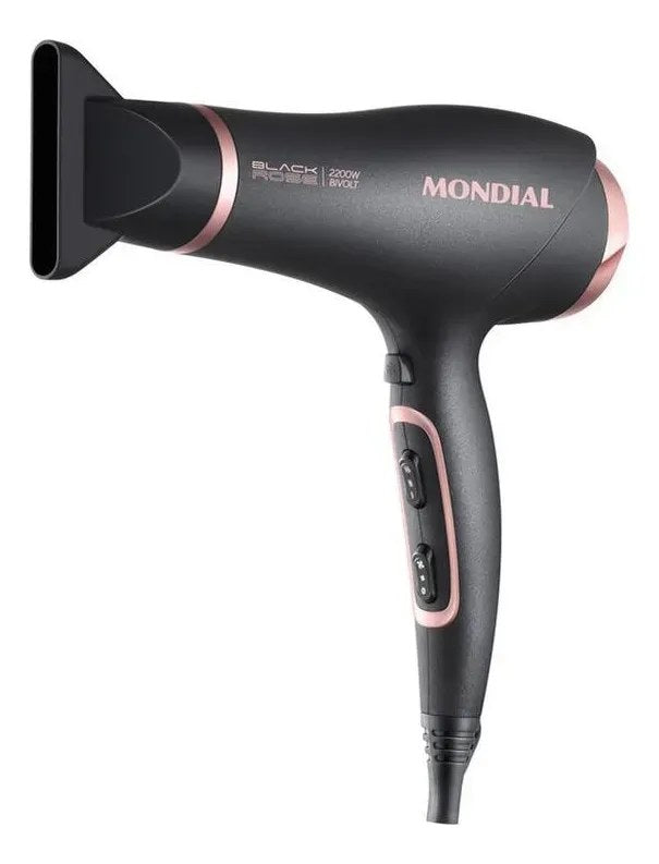 Secador de Cabelos Mondial 2200W Black Rose Bivolt
