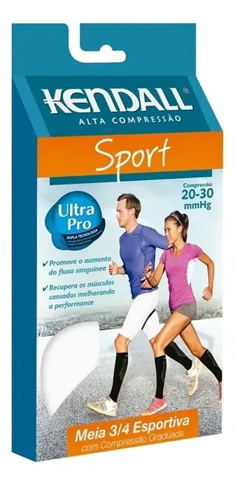 Meia de Compressão Kendall Sport 3/4 20-30 mmHg Tam G